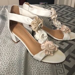 White floral heels